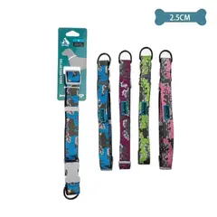 GENERICO - Collar camuflaje para mascota 25mm Color Aleatorio