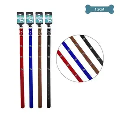 GENERICO - Collar PU con tachuelas de huella Color Aleatorio 15mm 12pcs