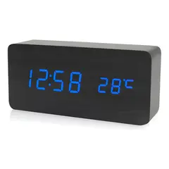GENERICO - Despertador Digital Reloj Madera Reloj Escritorio Led Mesa Variado