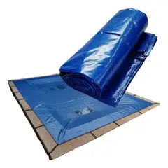 KUANGYE - Cobertor De Piscina,Lona Carpa Pvc Multiuso Impermeable 4x6 M Azul Con Ojetillos