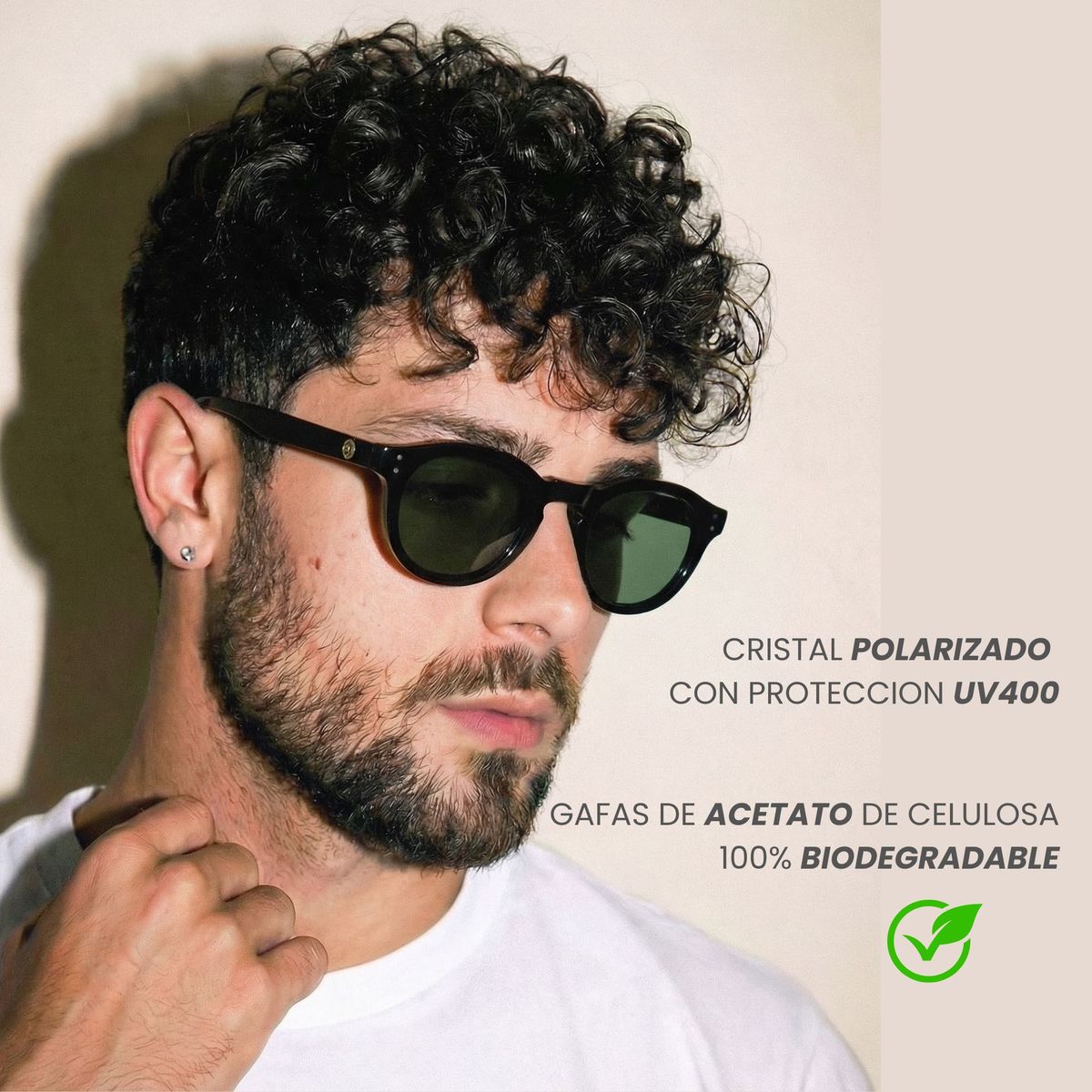 ATLANTIS - Gafas Lentes De Sol De Acetato Retro Redondas Polarizadas