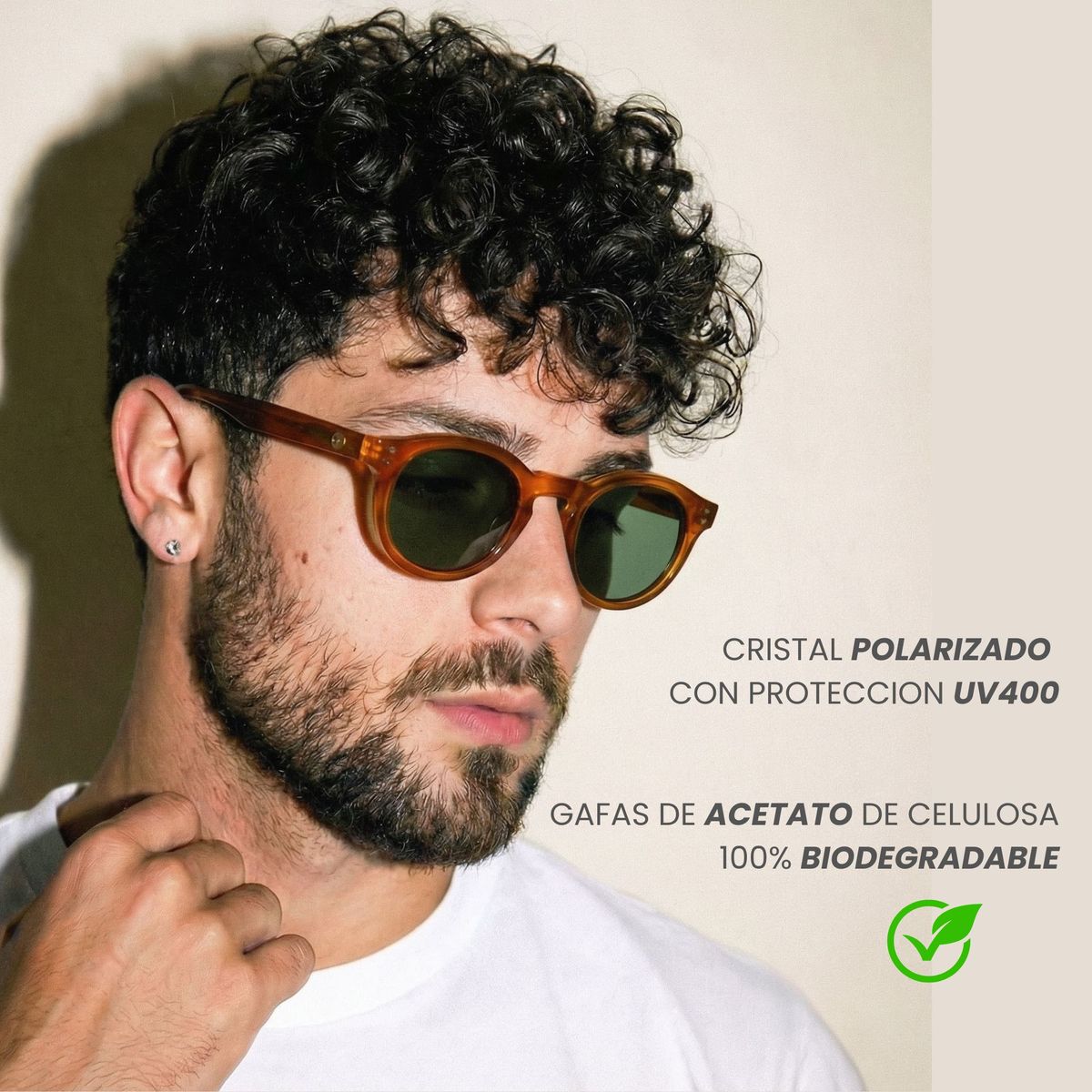 ATLANTIS - Gafas Lentes De Sol De Acetato Retro Redondas Polarizadas