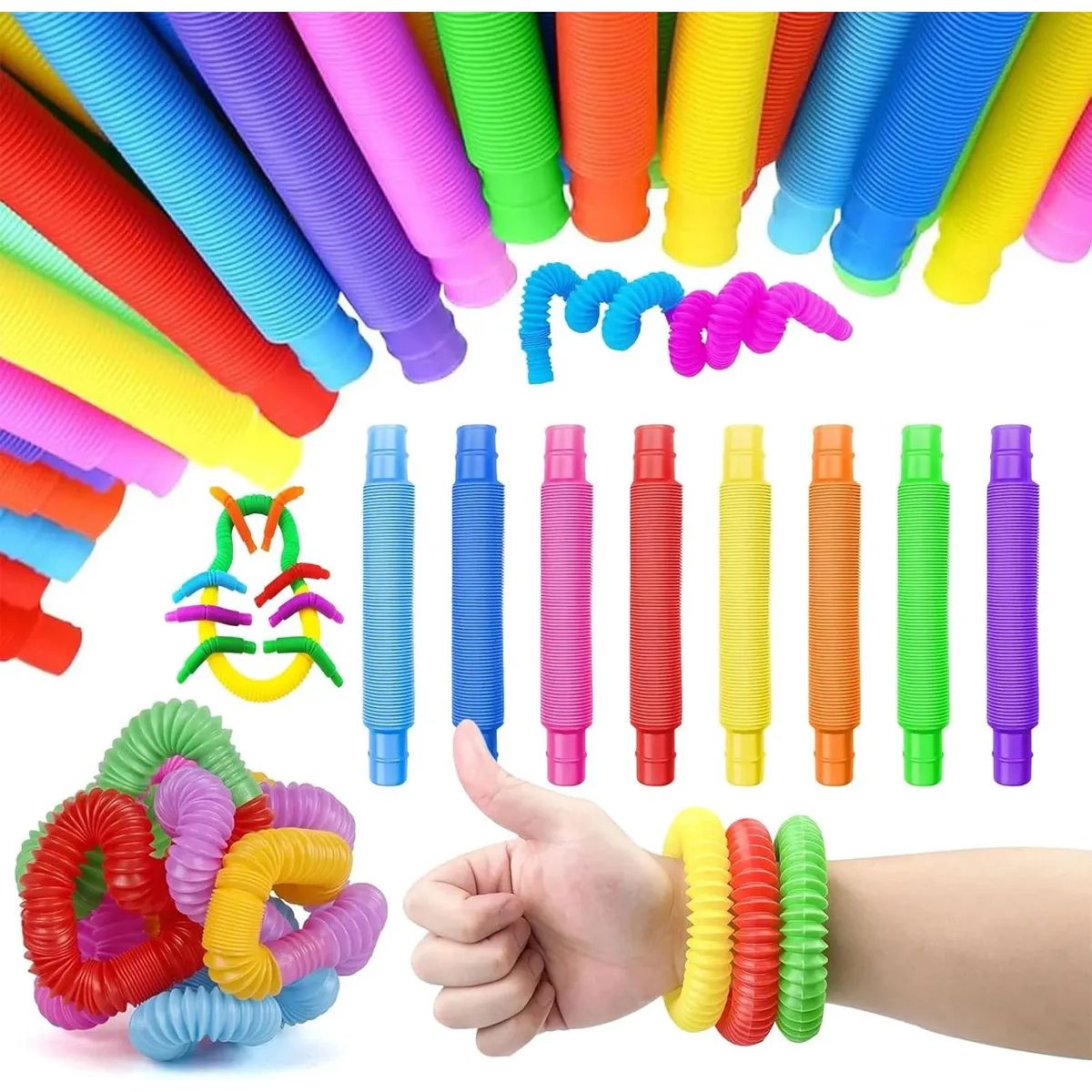 GENERICO - Pop It Tube Juguetes Antiestrés De Colores Regalo 8pcs