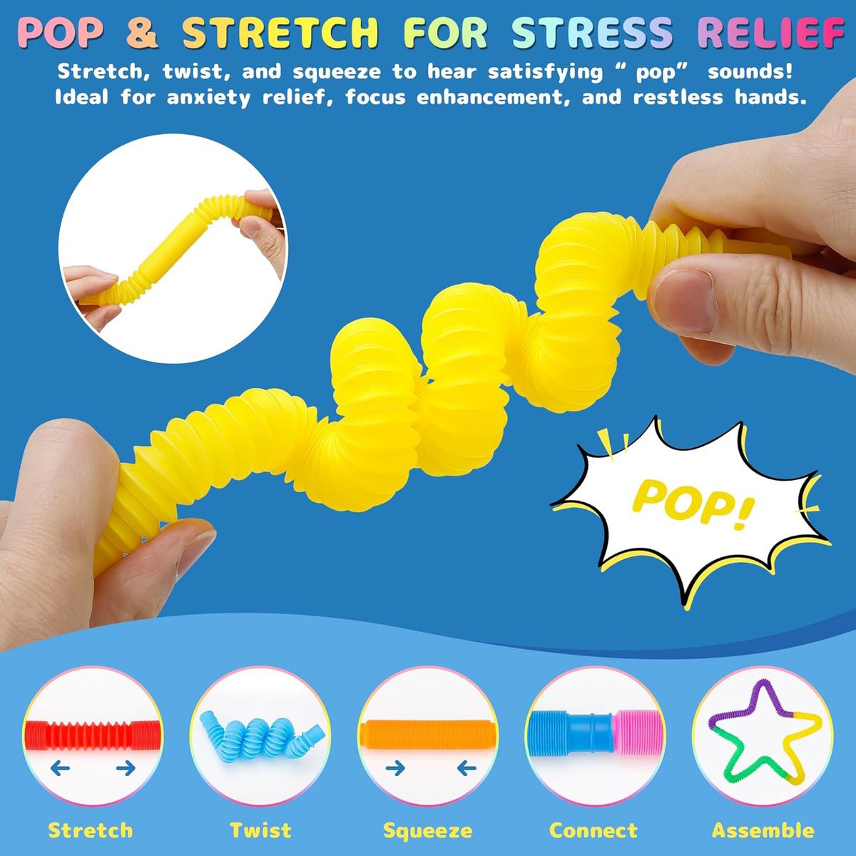 GENERICO - Pop It Tube Juguetes Antiestrés De Colores Regalo 8pcs