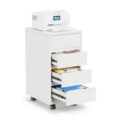 AIZO - 4 Cajones Mueble De Oficina Archivador Cajonera Gabinete Con Rueda