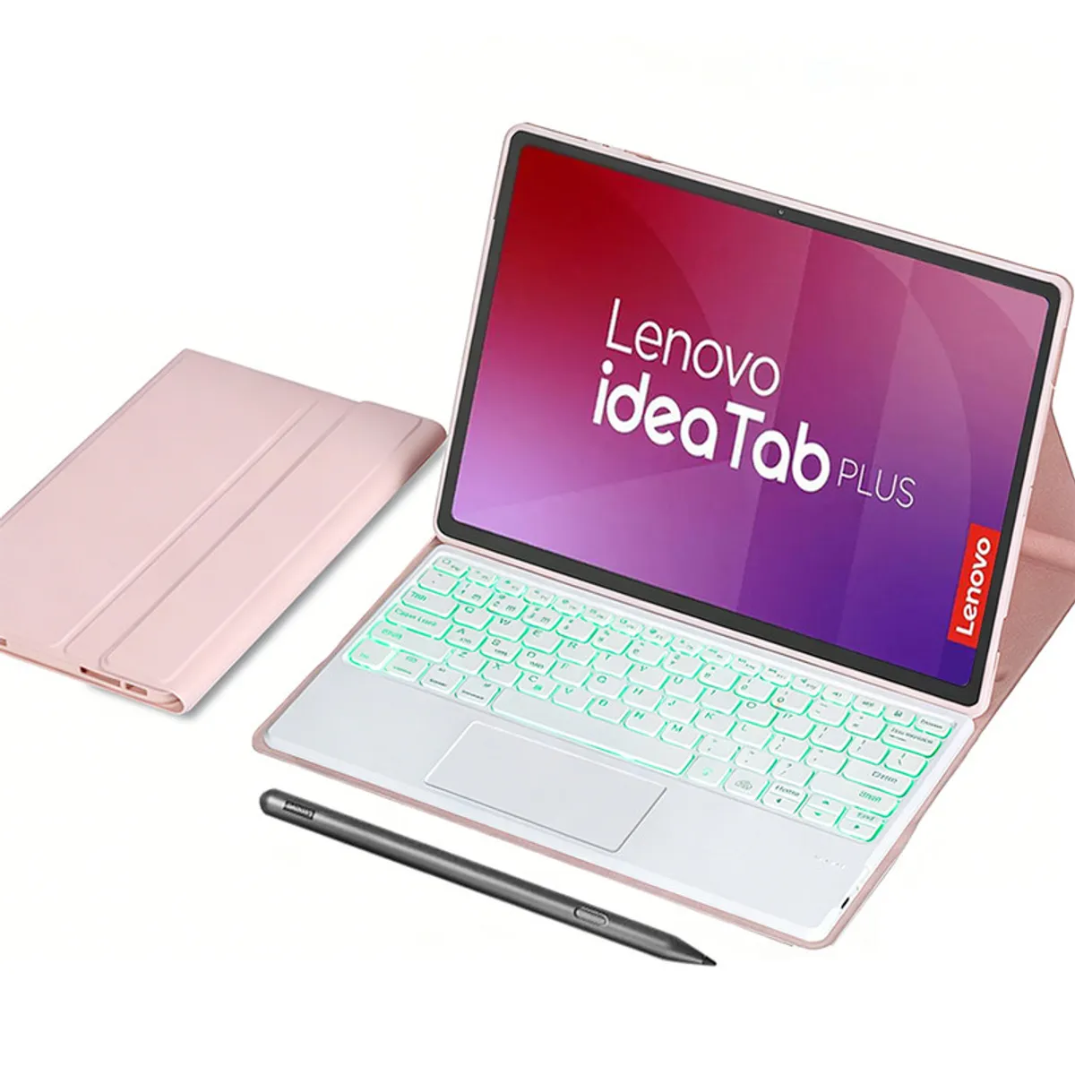 LENOVO - Tablet Lenovo Pad Plus 12 8+128  WIFI-Verde+Rosado luminsos teclado+Lápiz táctil