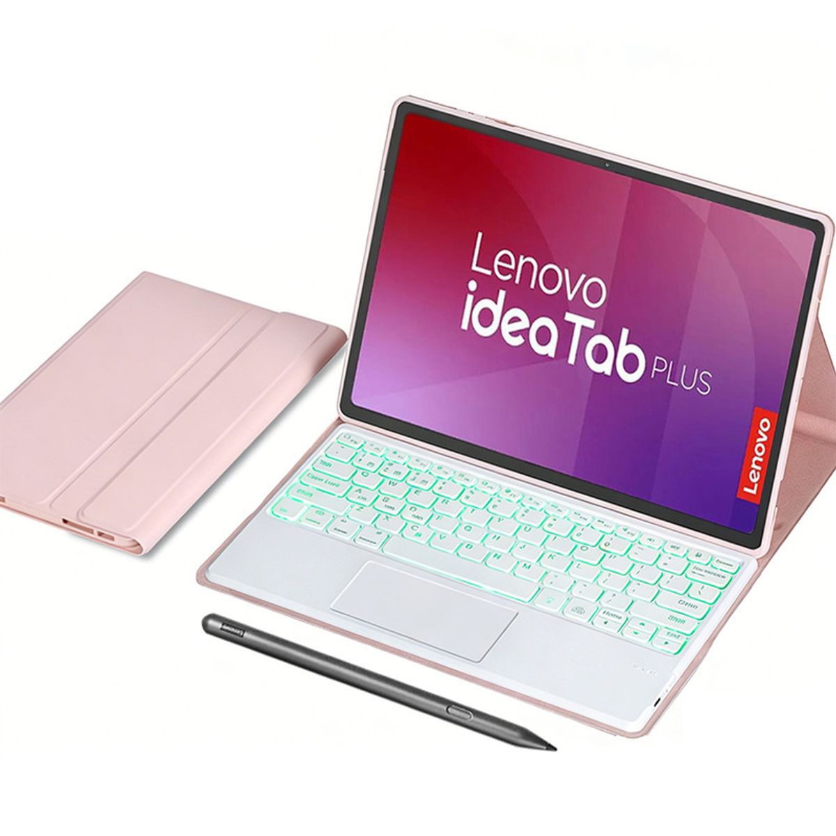 LENOVO - Tablet Lenovo Pad Plus 12 8+128  WIFI-plata+Rosado luminsos teclado+Lápiz táctil