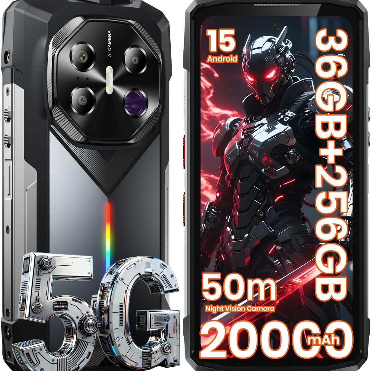 FOSSIBOT - FOSSIBOT F113 5G Celular 36GB+256GB Android 15 Smartphone