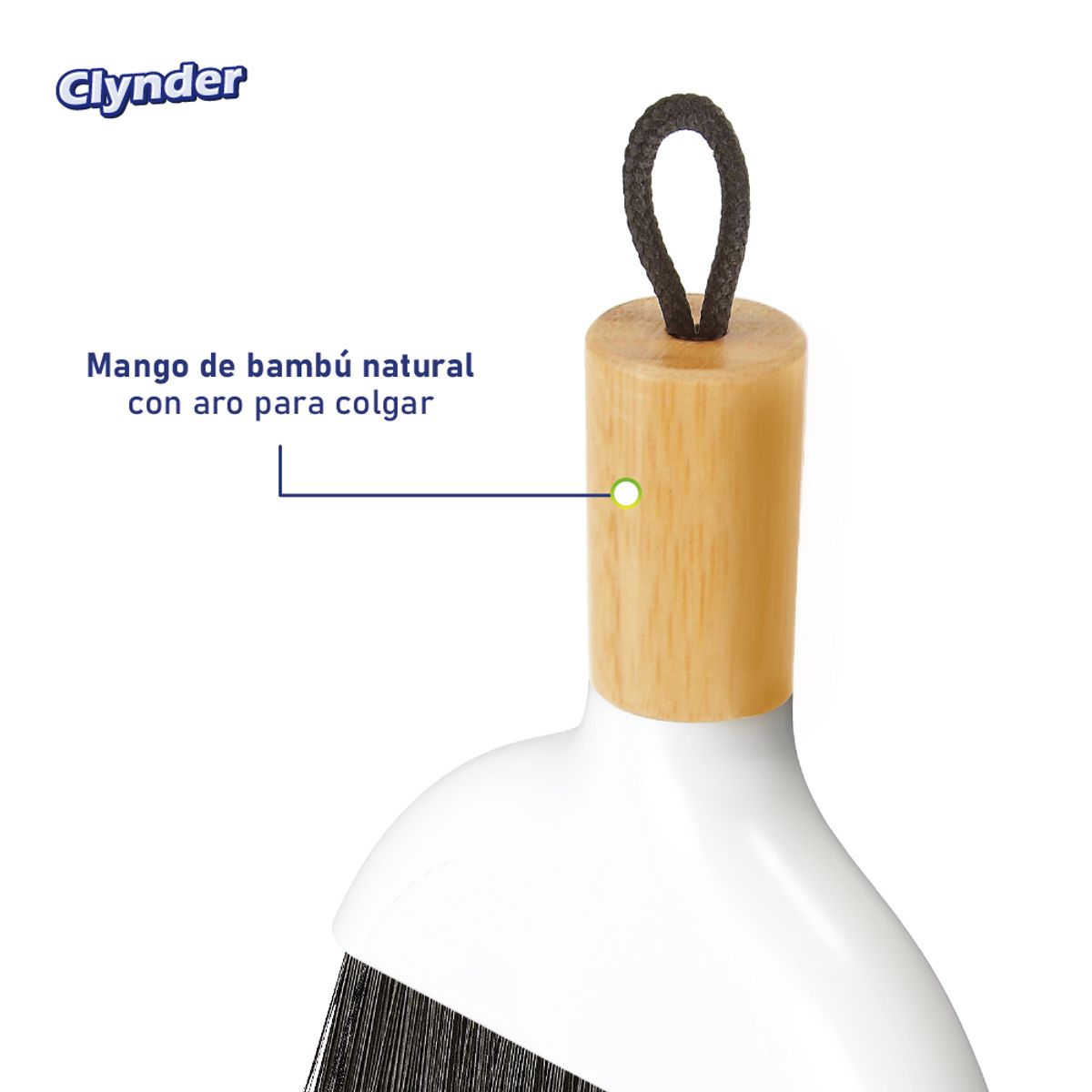 CLYNDER - Escoba y Pala Mini Escobillon Limpieza Bamboo Clynder