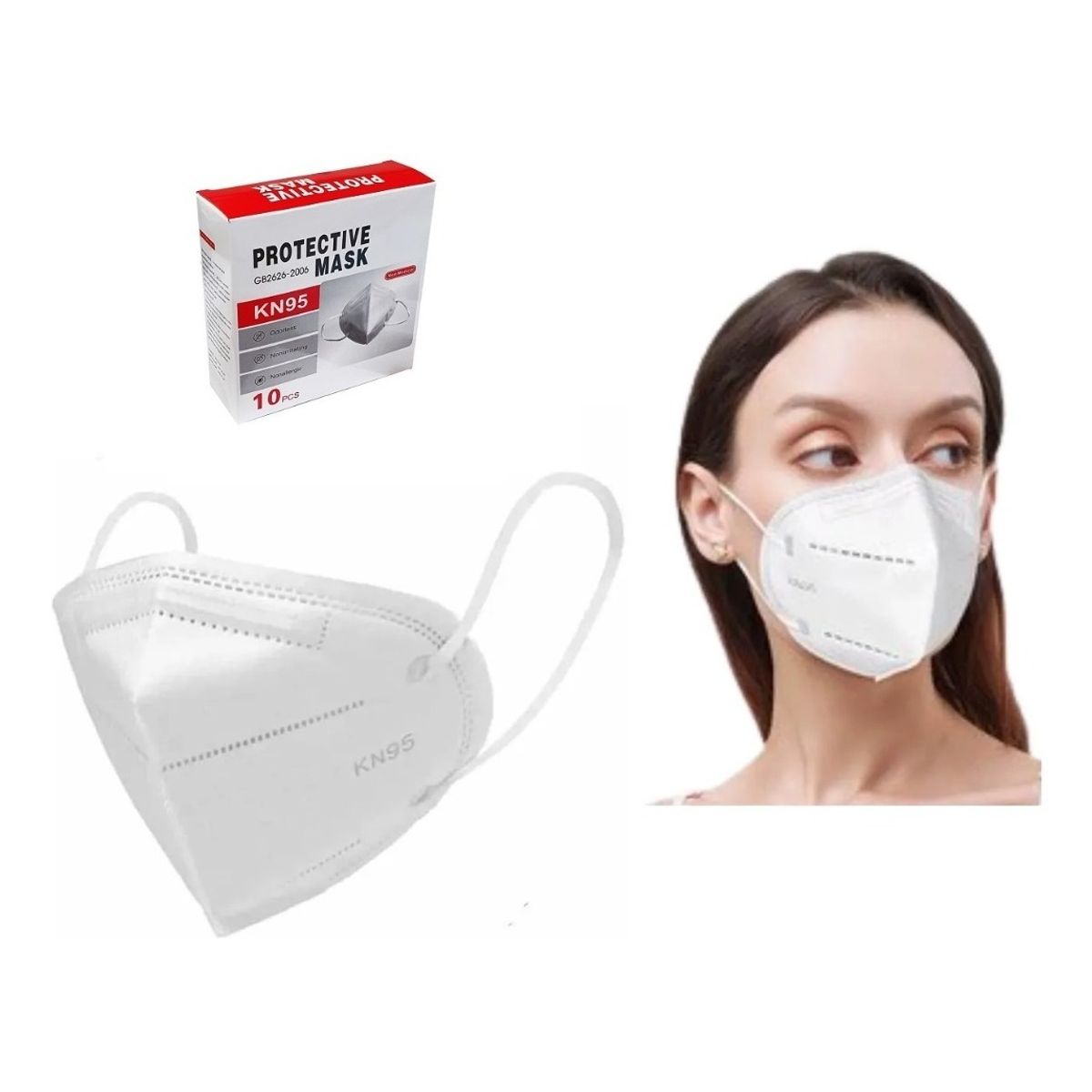 GENERICO - X50 Mascarillas Kn95 5 Pliegues Antiviral Reutilizable