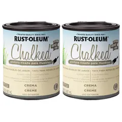 RUST-OLEUM - 2 Pack Pintura Tizada Brochable Crema Gasa Ultra Mate 887 ml 700118