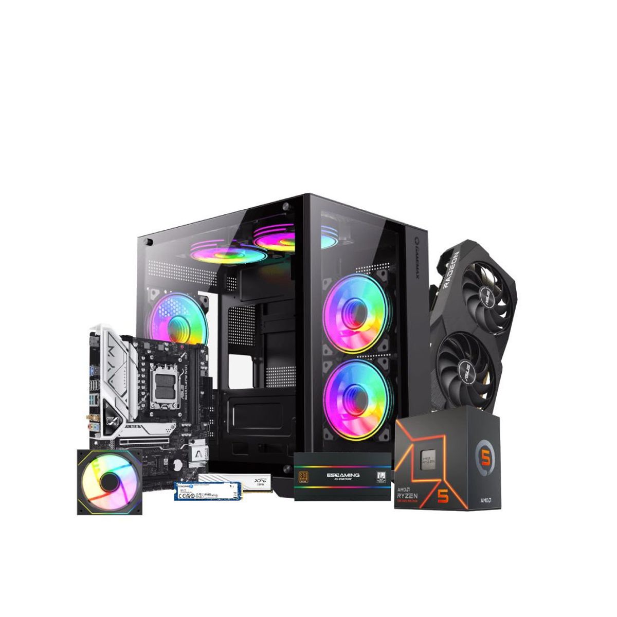 GENERICO - PC Gamer Silver - AMD RYZEN 5 7600 - M/B ASUS B650M-AYW