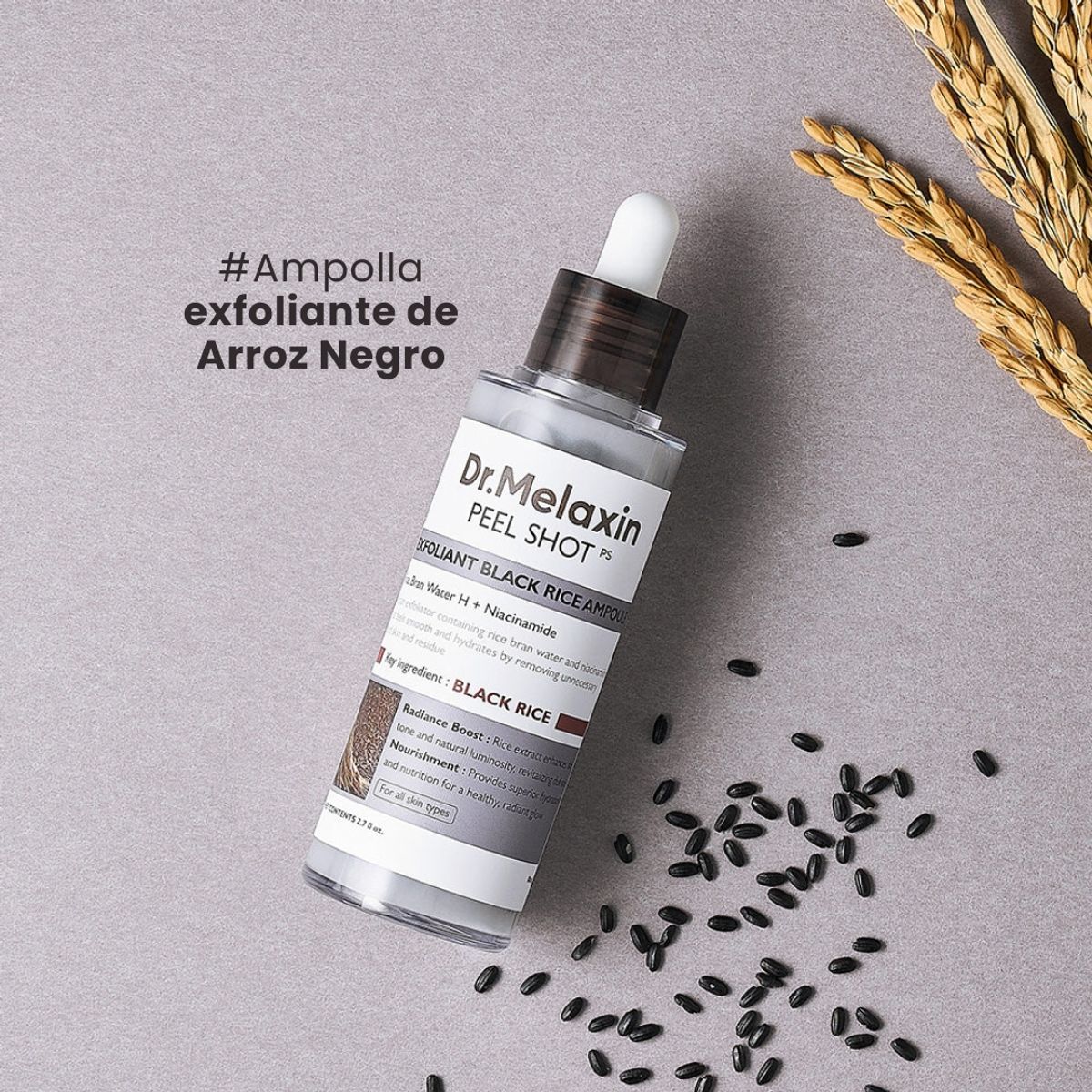 DR MELAXIN - Ampolla peeling exfoliante de arroz negro-80ml