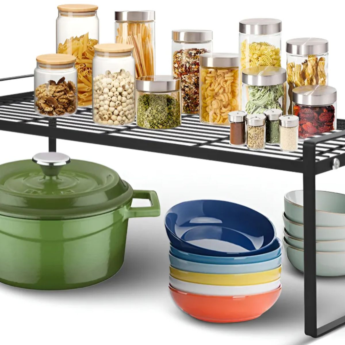GENERICO - Estante De Gabinete Cocina Organizador Metal Baño Despensa