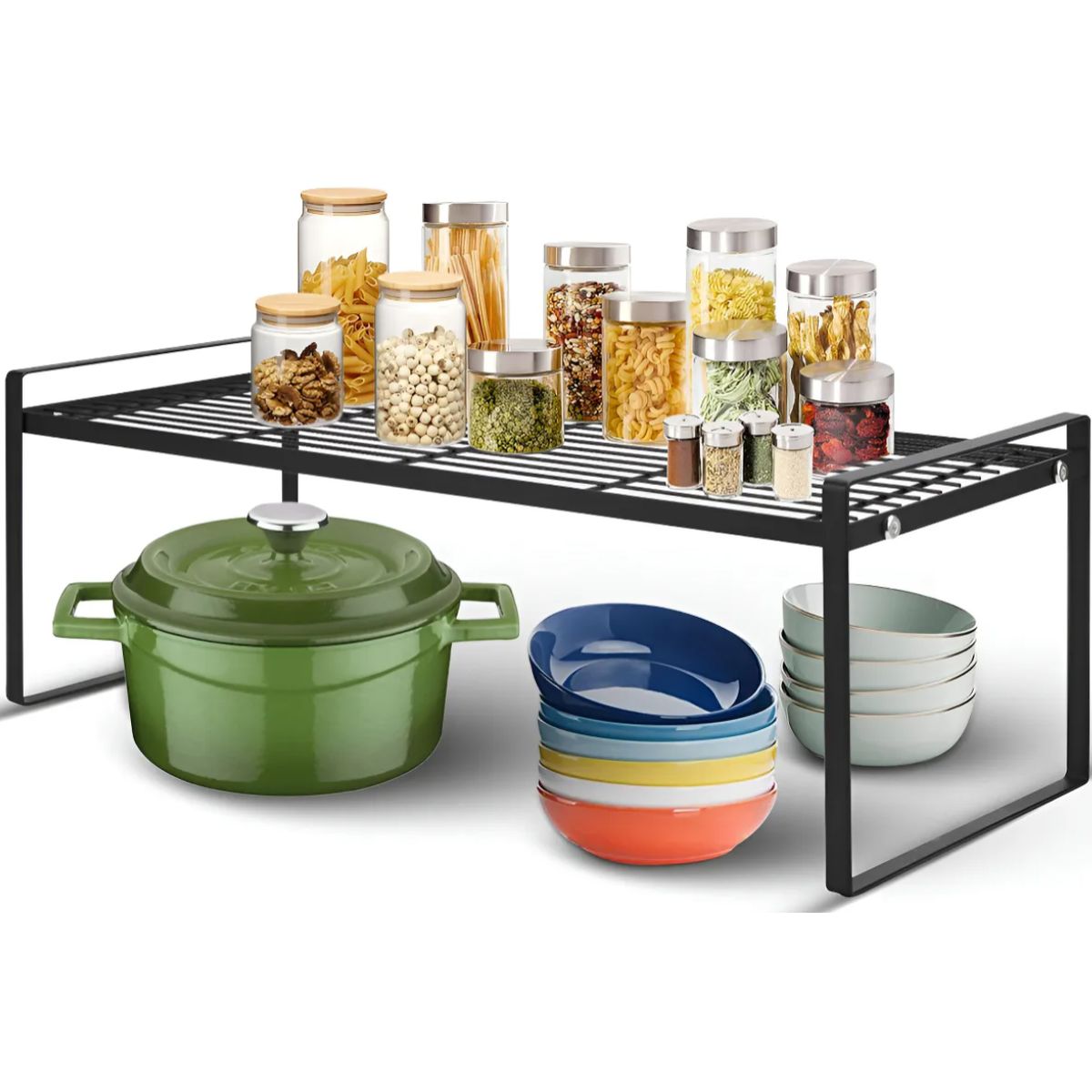GENERICO - Estante De Gabinete Cocina Organizador Metal Baño Despensa