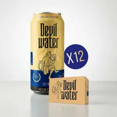GENERICO - Agua en lata Devil Water con gas pack 12 unidades