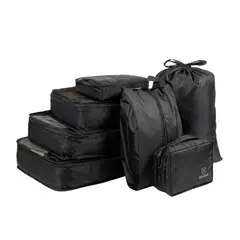 XCLUSIVE - Pack 7 Organizadores Comprimibles De Maleta- Easy Packing - Cubos De Compresión Color Negro