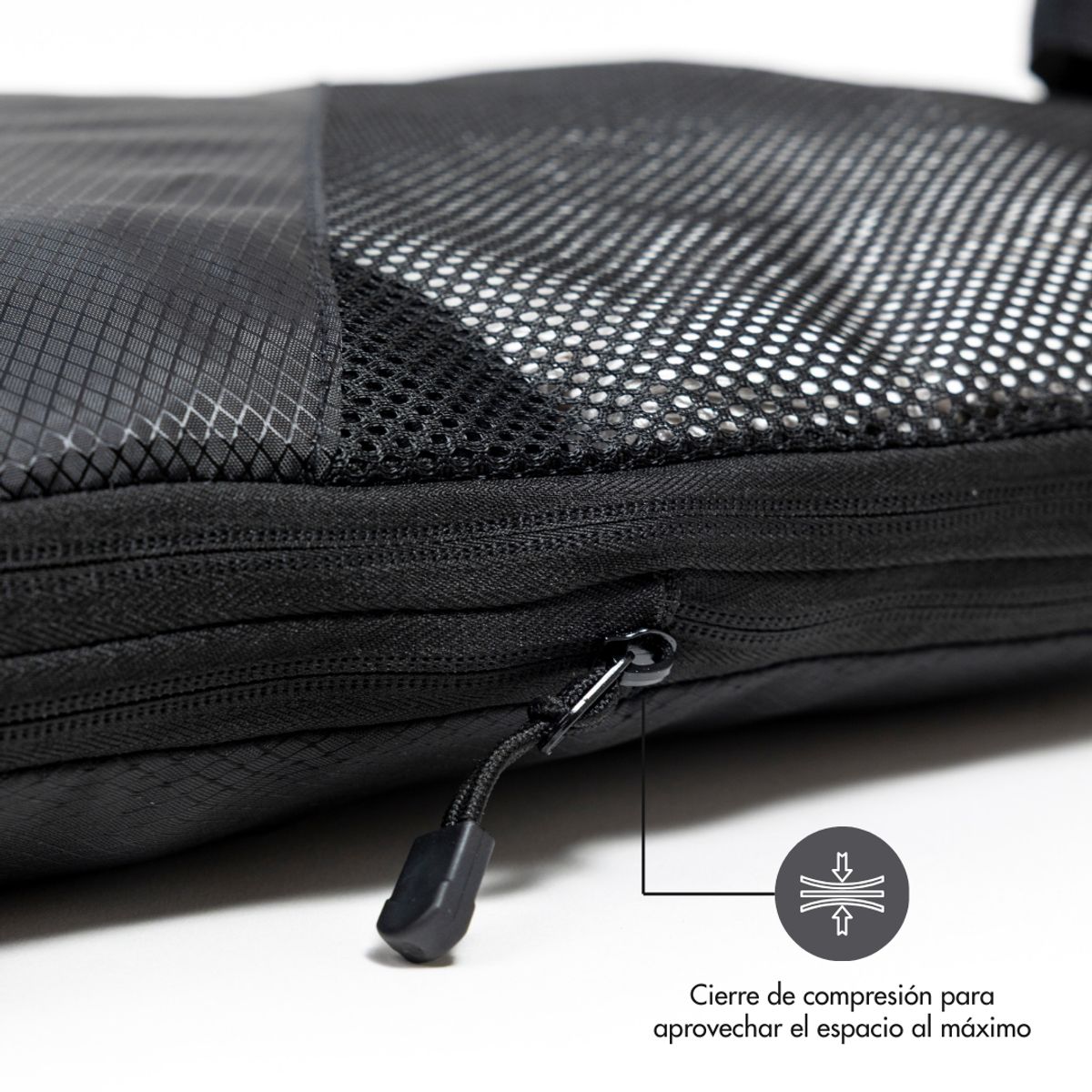 XCLUSIVE - Pack 7 Organizadores Comprimibles De Maleta- Xclusive Easy Packing - Cubos De Compresión Color Negro