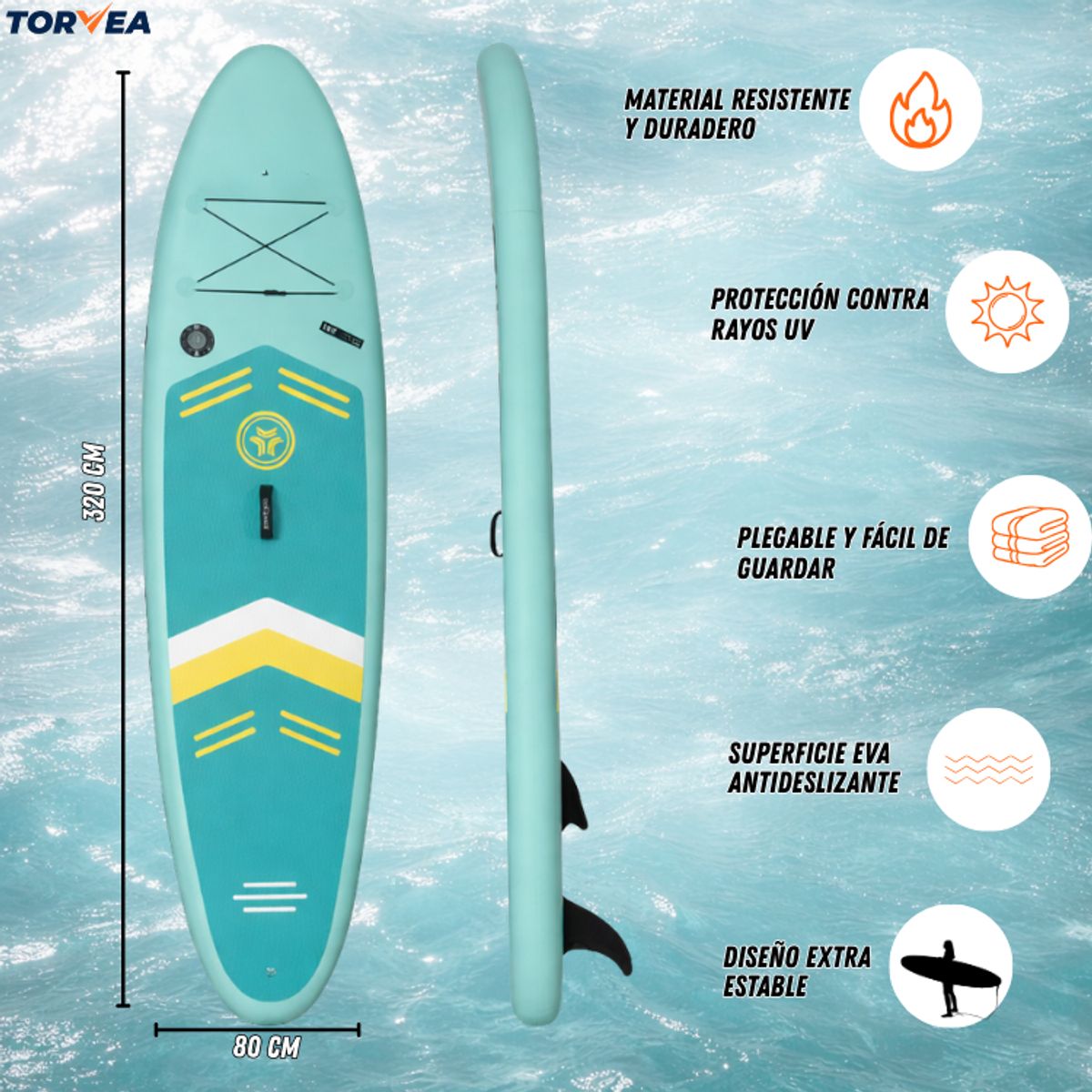 GENERICO - Stand Up Paddle Para Adultos Sup Vibrant 10,5 Pies Inflable