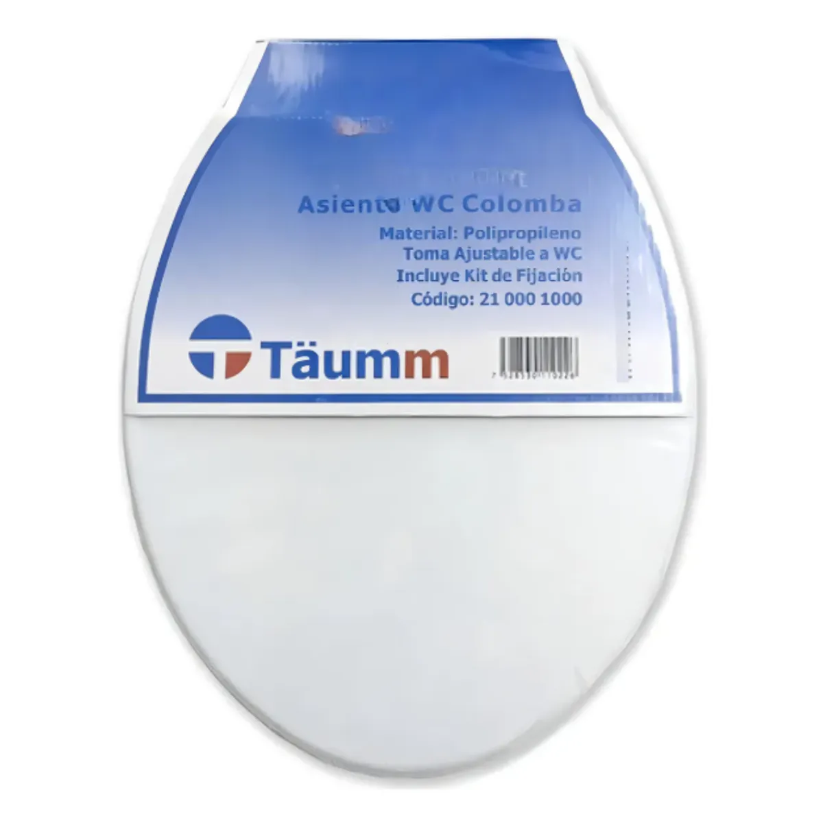 Asiento Con Tapa Wc Eco Ovalada Blanco Blanco, marca TAUMM - Foto Principal