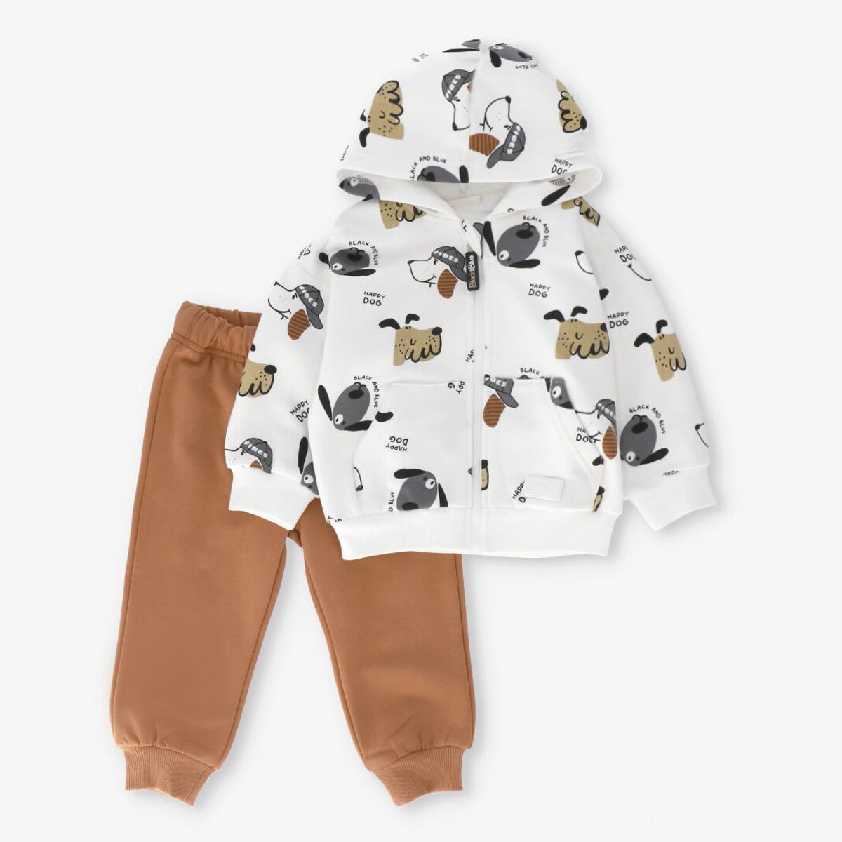 BLACK AND BLUE - Buzo bebé happy dog crudo Black and blue