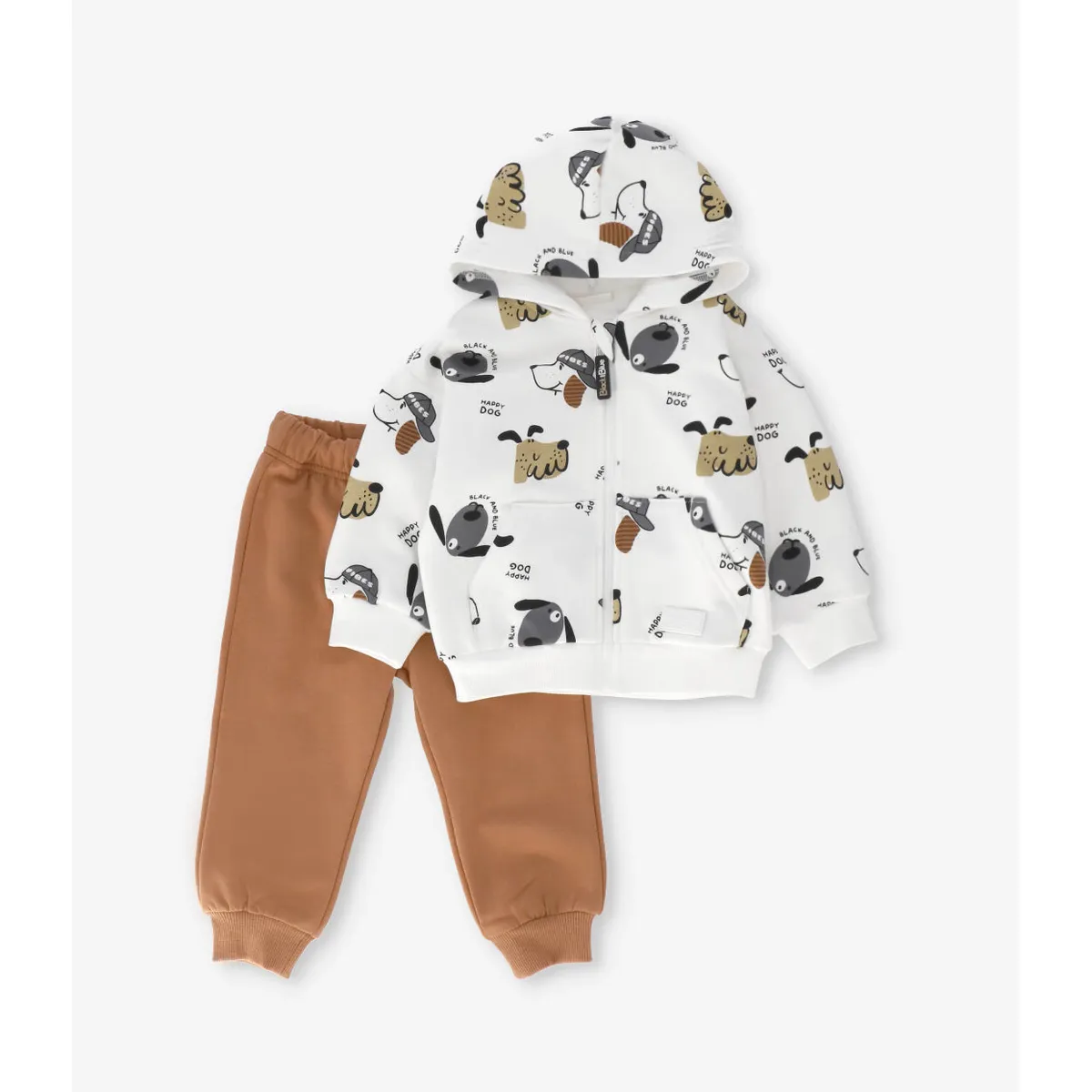 BLACK AND BLUE - Buzo bebé happy dog crudo Black and blue