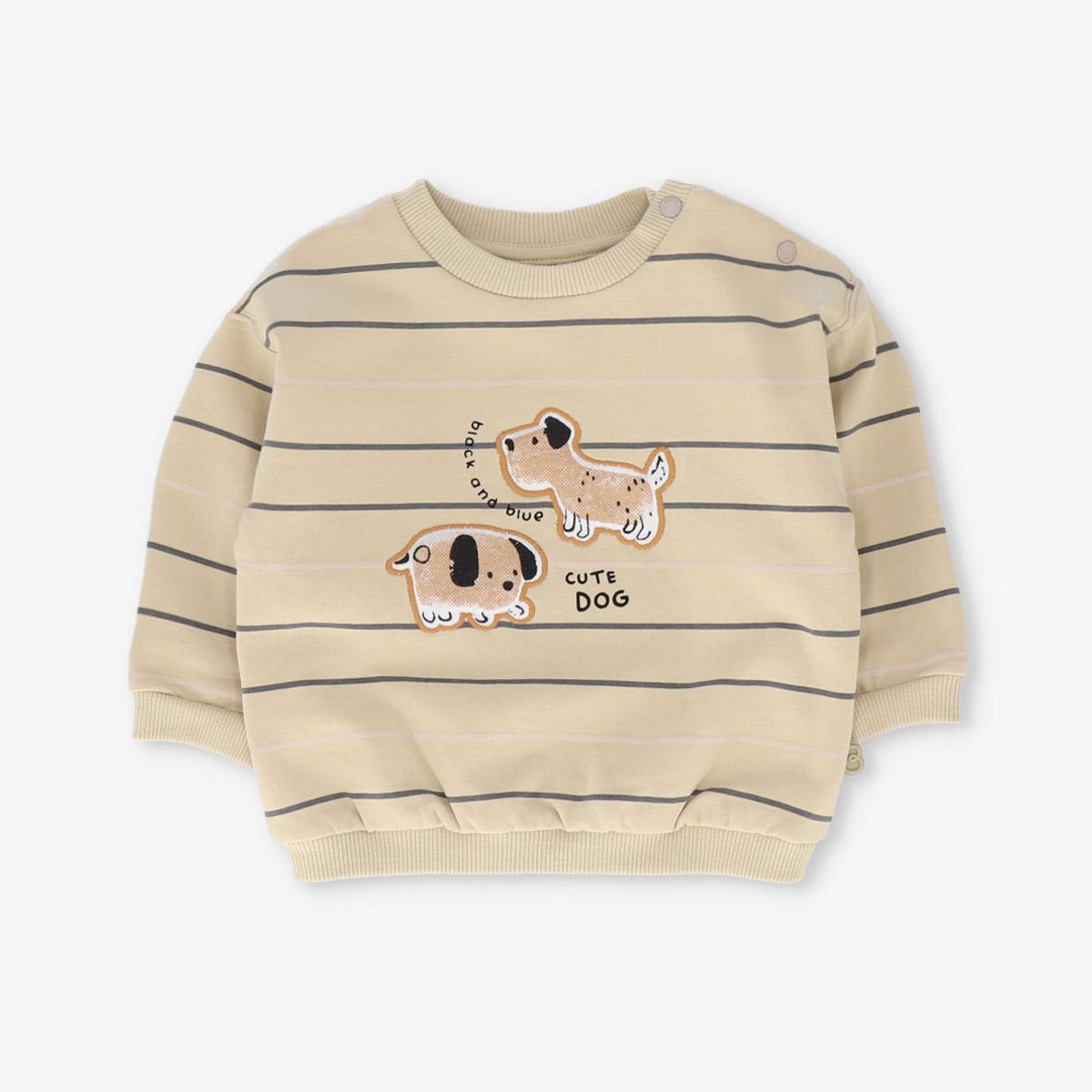 BLACK AND BLUE - Conjunto recién nacido con perritos beige Black and blue