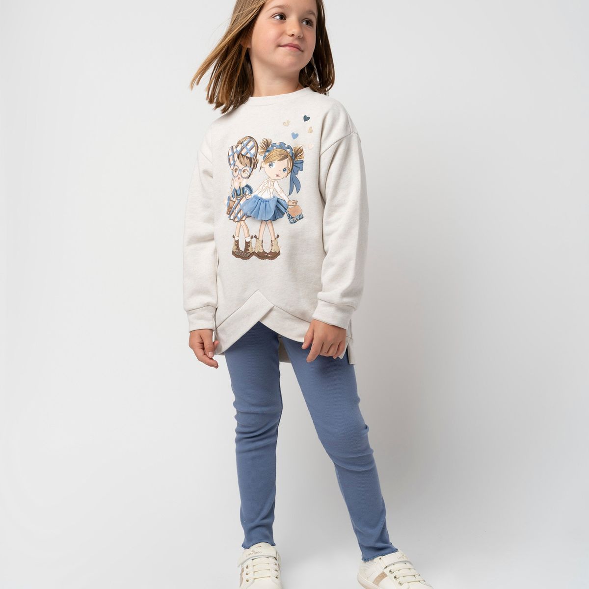 LIMONADA - Conjunto niña con estampado azul piedra Limonada