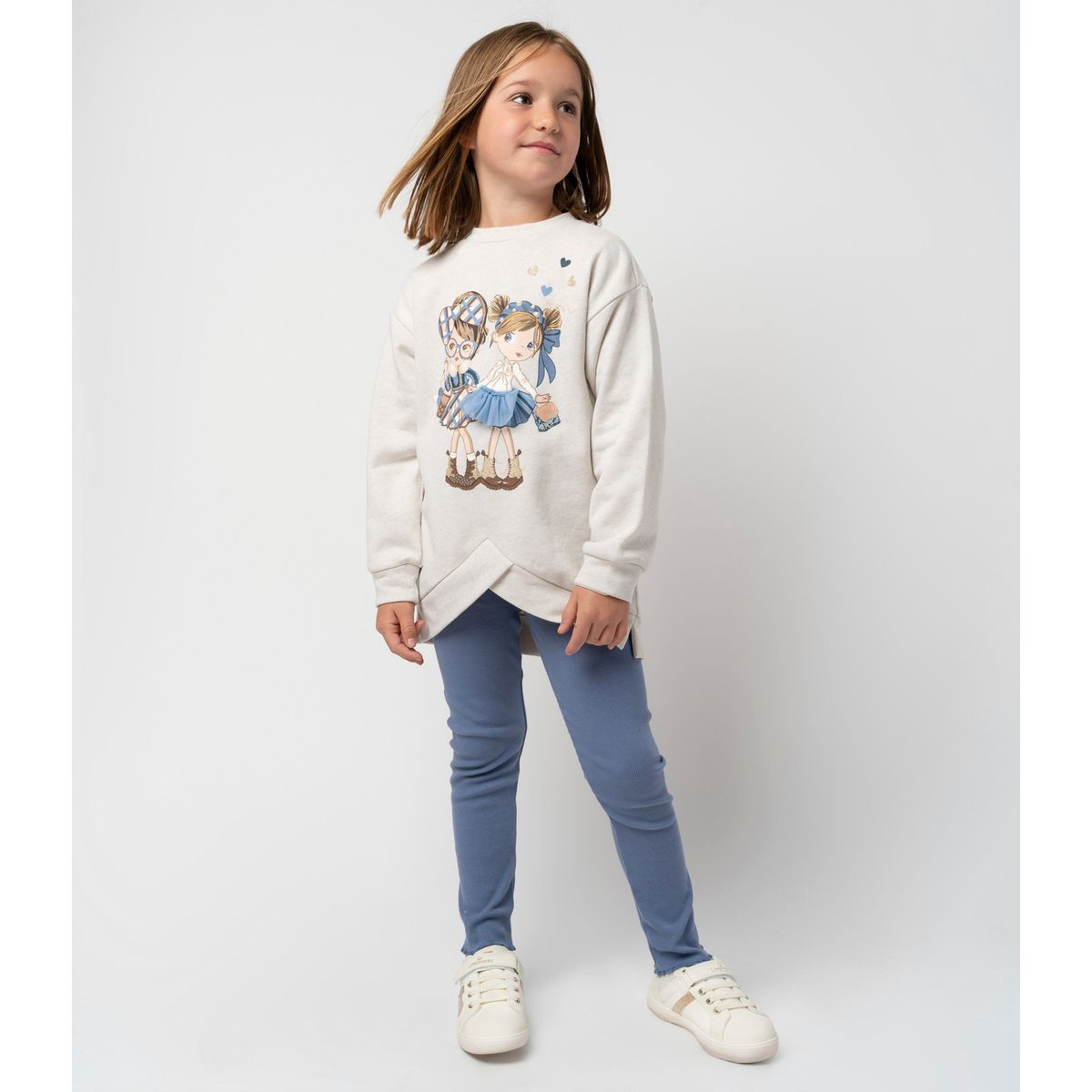 LIMONADA - Conjunto niña con estampado azul piedra Limonada