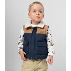 BLACK AND BLUE - Parka bebé sin mangas azul marino