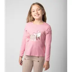 LIMONADA - Polera manga larga niña con perro cherry