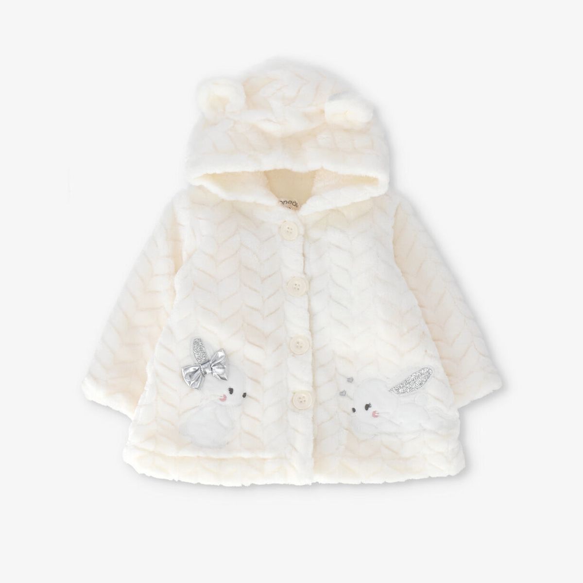 LIMONADA - Chaqueta recién nacida trenzado con conejos crudo Limonada