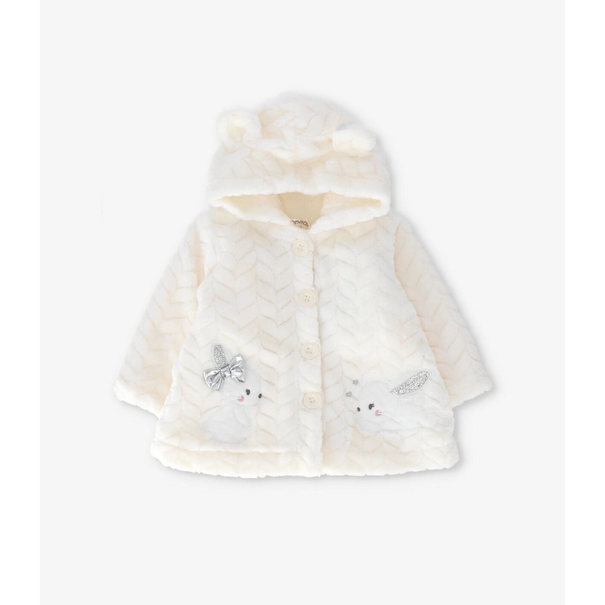 LIMONADA - Chaqueta recién nacida trenzado con conejos crudo Limonada