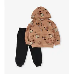 BLACK AND BLUE - Buzo bebé happy dog camel