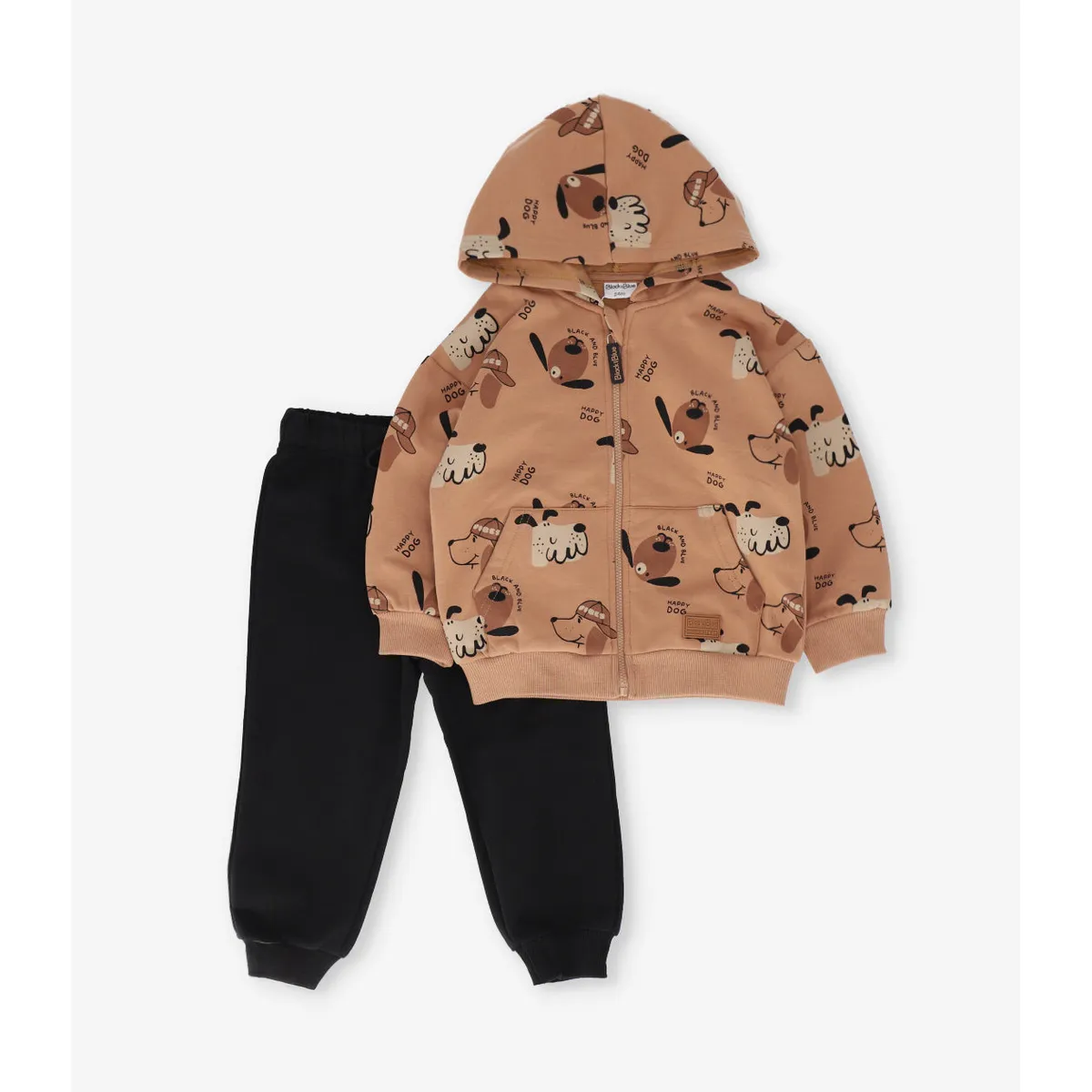 BLACK AND BLUE - Buzo bebé happy dog camel Black and blue