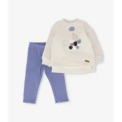 LIMONADA - Conjunto bebé con estampado azul piedra