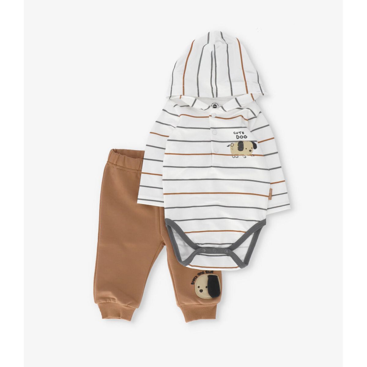 BLACK AND BLUE - Conjunto recién nacido cute dog crudo Black and blue