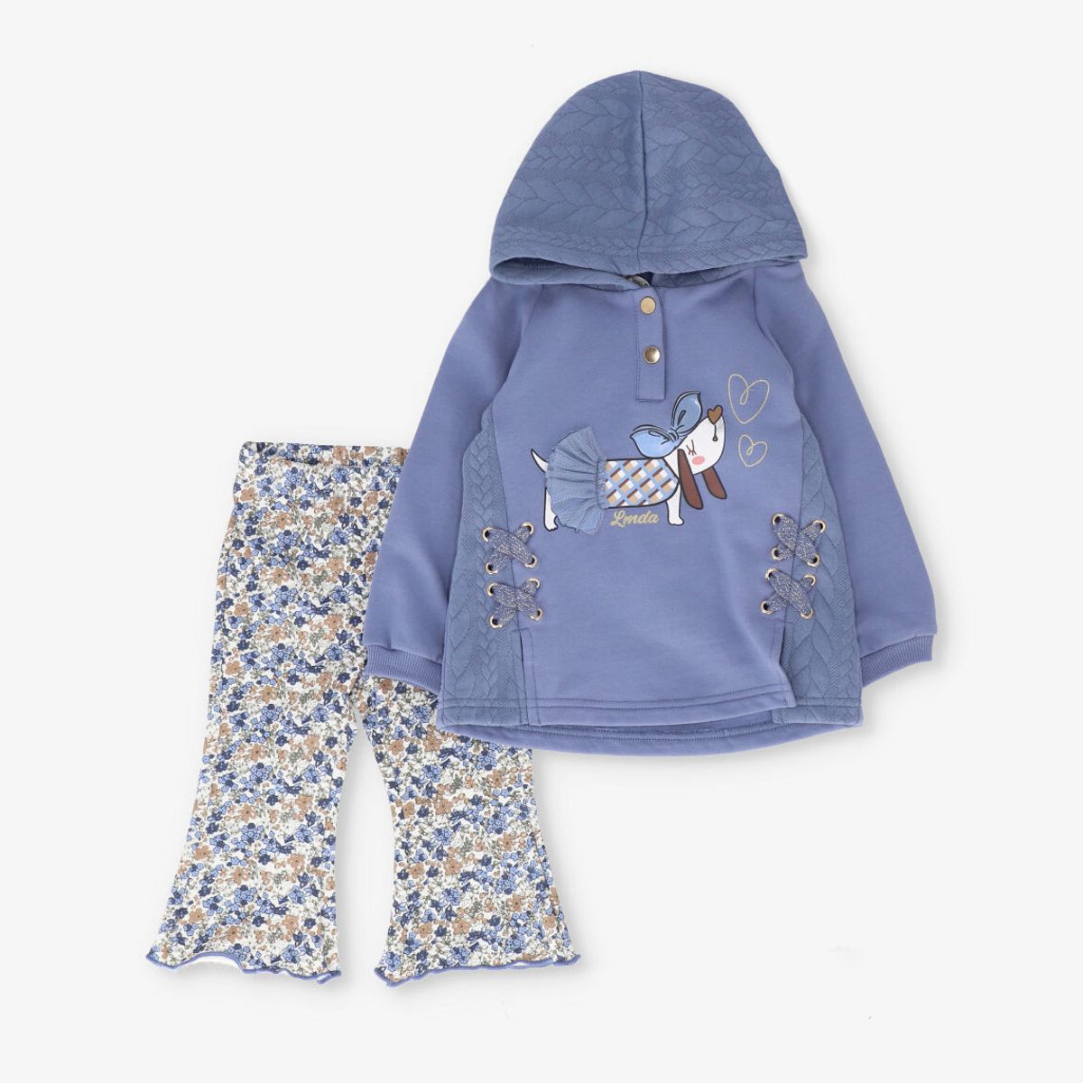 LIMONADA - Conjunto bebé con perro azul piedra Limonada