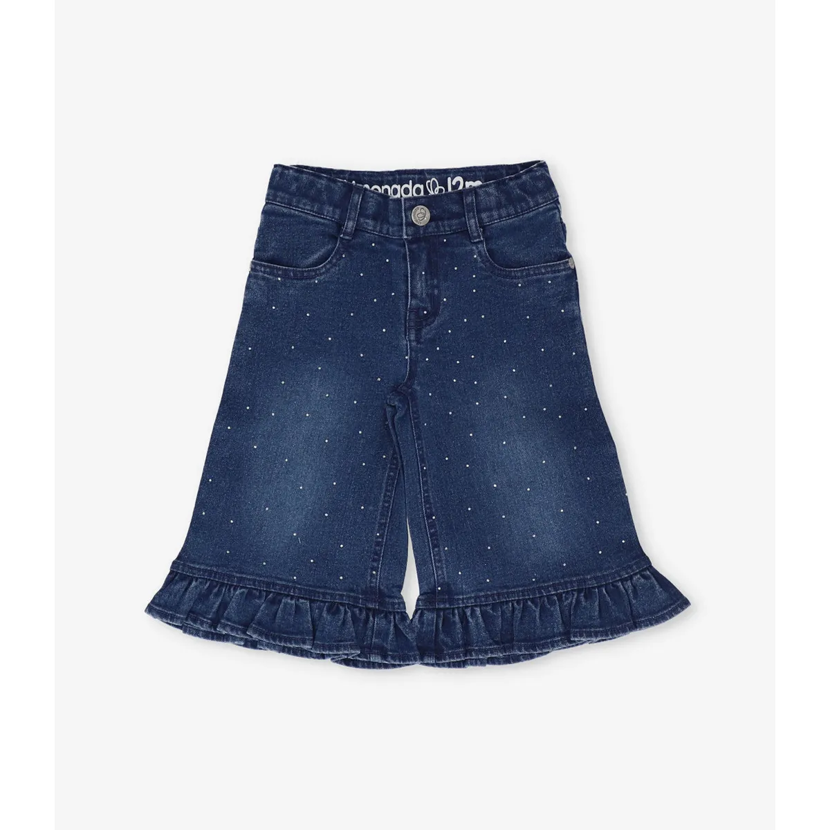 LIMONADA - Jeans bebé con vuelos y brillos denim azul Limonada