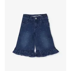 LIMONADA - Jeans bebé con vuelos y brillos denim azul