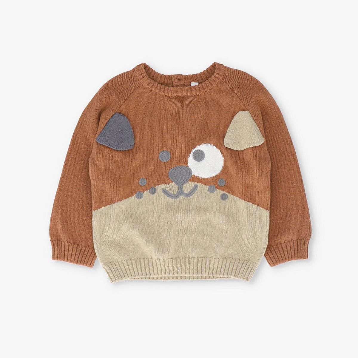 BLACK AND BLUE - Chaleco bebé con perrito camel Black and blue