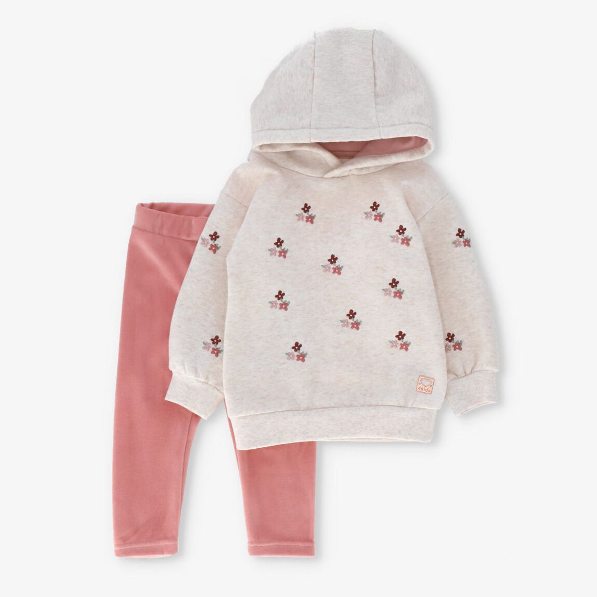 4KIDS - Conjunto bebé con flores beige 4 Kids