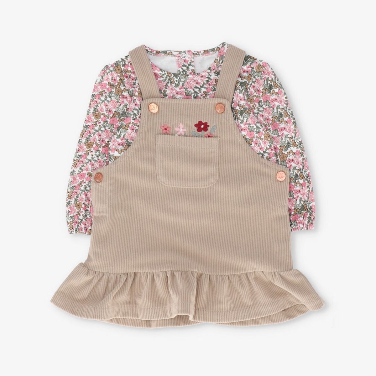 LIMONADA - Vestido bebé de cotelé beige Limonada