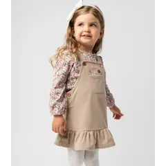 LIMONADA - Vestido bebé de cotelé beige