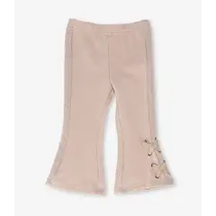 LIMONADA - Calza niña acampanadas con brillos beige