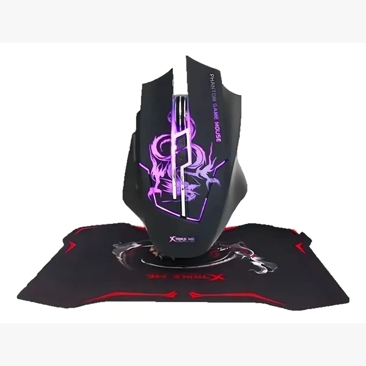 XTRIKE ME - Kit Mouse + Mousepad Gamer Xtrike-me Iluminado Rgb Negro