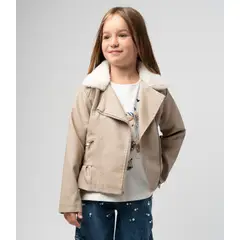 LIMONADA - Chaqueta niña aviadora beige