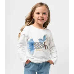 LIMONADA - Polera manga larga niña con perro crudo