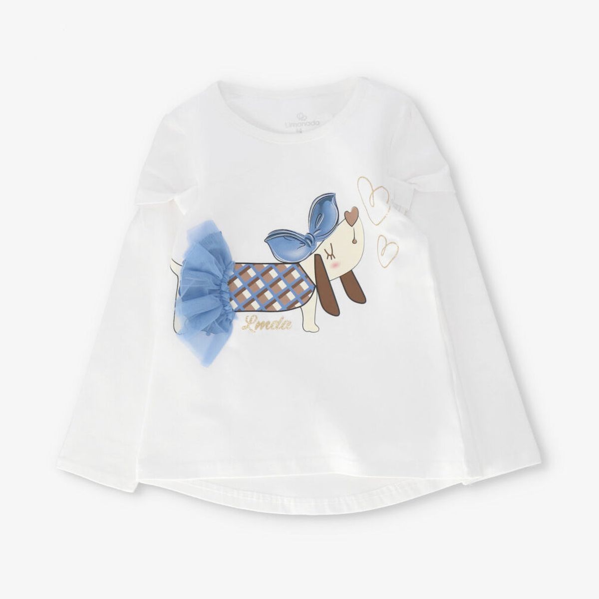 LIMONADA - Polera manga larga niña con perro crudo Limonada