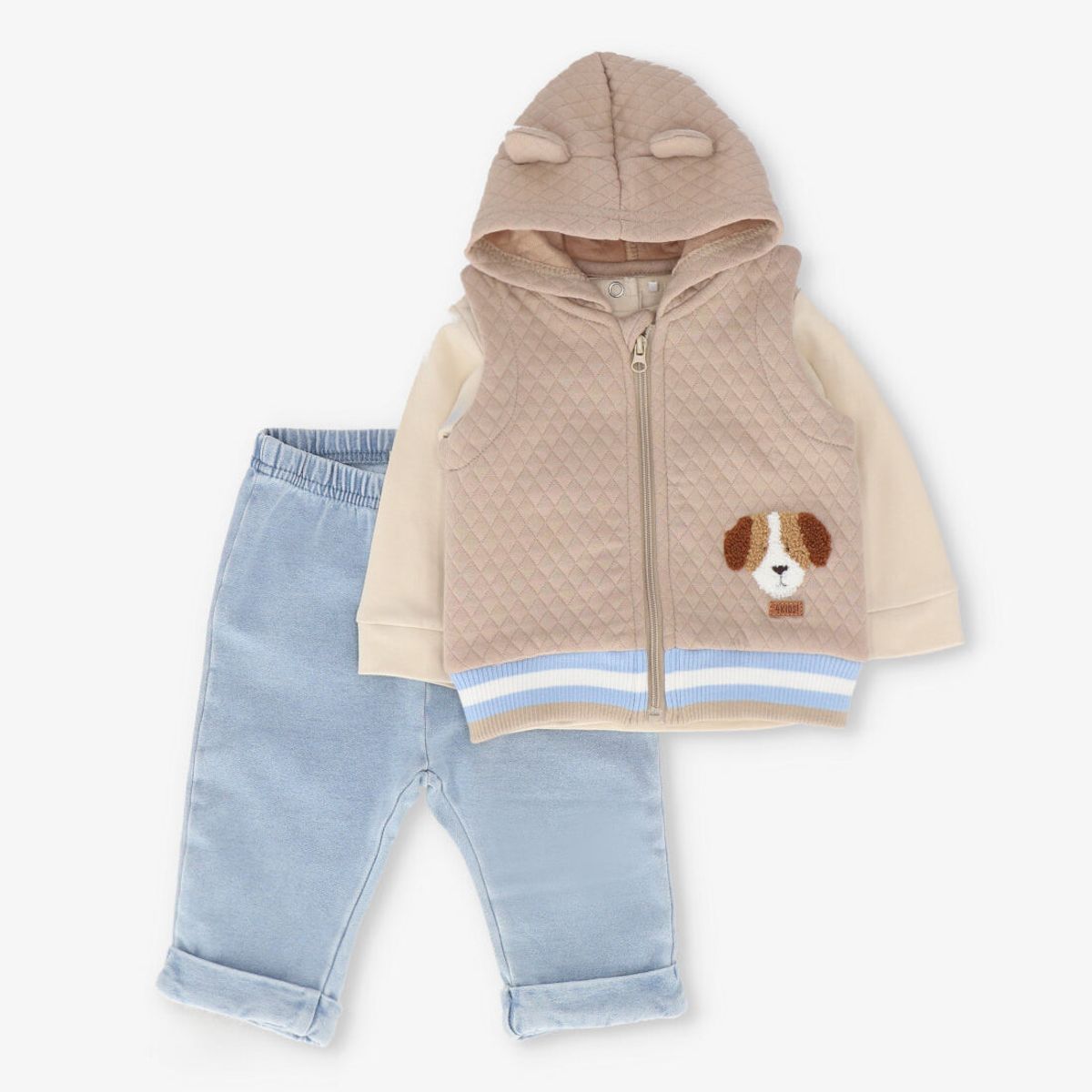 4KIDS - Conjunto recién nacido 3 piezas café 4 Kids
